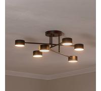 EMIBIG LIGHTING Plafón Modus 6, acero, 6 luces, GX53, negro