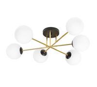 Emibig Magnum lámpara de techo 6x10 W negro-oro 1233/6