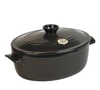 Emile Henry Cocotte ovale-Fusain, Céramique Flame, Kohle, 33.5 x 26.5 x 18.5 cm