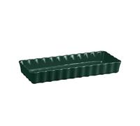 Emile Henry - Tortera rectangular larga, cerámica, 15 x 36 cm, color verde cedro