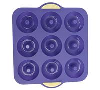 Eminchu El Juego de Moldes para Rosquillas Antiadherentes de Silicona Evita que Se Peguen Fácilmente para Pastel, Galletas, Muffins, Seguro para Microondas/lavavajillas, 9 Cavidades (azul real)