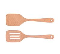 Eminchu Juego de Espátulas de Madera para Cocinar, 30.48 Cm, 2 Piezas | Turner de madera de haya, protección antiadherente para utensilios de cocina, almacenamiento con orificio para colgar