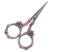 Eminchu Tijeras de Flores Vintage para Manualidades de Estilo Europeo, Herramienta de Bordado Pequeña y Ligera para Costura y Costura, Acero Inoxidable 1 Pieza (Oro rosa)