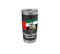 Emiratos Árabes Unidos Oryx Bandera Animal Nacional Vaso térmico de acero inoxidable de doble pared