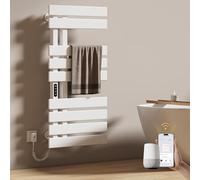 EMKE Calentador de baño eléctrico, toallero, 500 x 1000 mm, radiador eléctrico, ahorro de energía, toallero, calentador de toallas, eléctrico para Alexa, Google Home y aplicación, blanco, 350