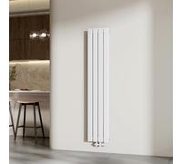 EMKE Radiador de Agua Caliente Blanco 1600 x 304 mm,Panel Doble | 966W para 12 m², para Baño, Dormitorio o Salón, Montaje en Pared, sin Válvula