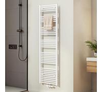 EMKE Radiador de Baño 180 x 50 cm, Blanco, 739 W | Toallero de Agua Caliente con Conexión Central, Calienta Toallas de Pared, Toallero Baño,Instalación Sencilla