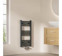 EMKE Radiador de baño recto 75 x 40 cm - radiador toallero con conexión central, calentador de toallas eficiente, secador de toallas, radiador de baño, antracita, 244 W