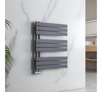 EMKE Radiador de baño, toallero, 762 x 600 mm, conexión lateral, plano, calentador de toallas, radiador, radiador, toallero, color antracita, 503 W