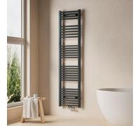 EMKE: Radiador eléctrico para toallas, dimensiones 40x160 cm, 547 vatios de potencia, color antracita, conexión central, calefacción central, sin resistencia eléctrica