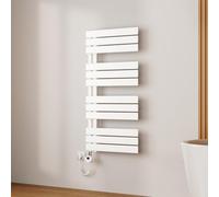 EMKE Radiador Toallero Eléctrico con WiFi Termostato 104x50 cm, Blanco | Toallero Eléctrico de Bajo Consumo, Resistencia Calefactora con Temporizador,Calienta Toallas,Secatoallas,600W