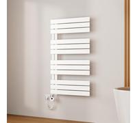 EMKE Radiador Toallero Eléctrico con WiFi Termostato 104x60 cm, Blanco | Toallero Eléctrico de Bajo Consumo, Resistencia Calefactora con Temporizador,Calienta Toallas,Secatoallas,600W