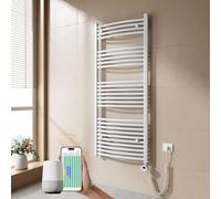 EMKE Radiador Toallero Eléctrico para Baño,140 x 60 cm, 600 W,Blanco | Secatoallas eléctrico con WiFi termostato, Toallero Electrico Baño