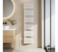 EMKE Radiador Toallero Plano 1599 x 400 mm, Blanco, 684 W | Radiador de Baño de Agua Caliente, Toallero de Panel, Conexión Lateral G1/2", Montaje en Pared