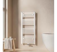 EMKE Toallero 1000x500 mm, Radiador de Toallas de Baño, Toallero con Conexión Central, Radiador de Baño, Calefacción de Toallas, Blanco, 427W