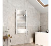 EMKE Toallero eléctrico baño 96 x 54 cm,500 W,Blanco | Radiador de Baño con Controlador de Pantalla Digital, Secador de Toallas Eléctrico Recto