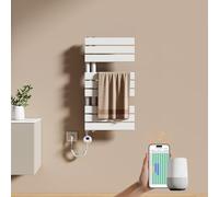 EMKE Toallero Eléctrico Baño con WiFi Termostato 76 x 40 cm, 400 W Blanco | Radiador Toallero Eléctrico, Resistencia Calefactora con Temporizador,Calienta Toallas, Secatoallas