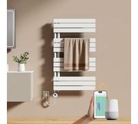 EMKE Toallero Eléctrico con WiFi Termostato 104x60 cm, 600W Blanco | Radiador Toallero Eléctrico, Resistencia Calefactora con Temporizador,Calienta Toallas,Secatoallas