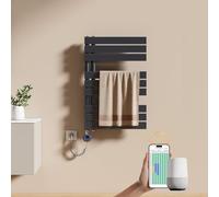 EMKE Toallero Eléctrico con WiFi Termostato 76x50 cm, 400W Antracita | Radiador Toallero Eléctrico, Resistencia Calefactora con Temporizador,Calienta Toallas,Secatoallas
