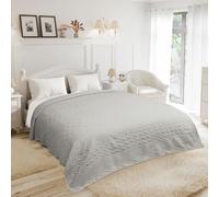 Emma Barclay Aran - Juego de Colcha (Plata, Doble)