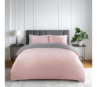 Emma Barclay Lyla - Juego de Funda nórdica Reversible para Cama de Matrimonio, Color Rosa Rubor y Gris