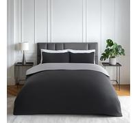 Emma Barclay Lyla - Juego de Funda nórdica Reversible para Cama Individual, Color Negro y Gris