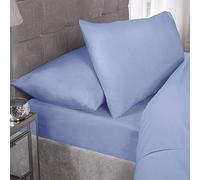 Emma Barclay Sábana Bajera Ajustable de percal de 180 Hilos en Color Azul - Cama King Size