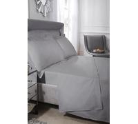 Emma Barclay Sábana encimera de algodón Egipcio de Lujo de 200 Hilos en Color Plateado, Cama de Matrimonio