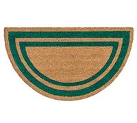 emmevi Felpudo de coco 40 x 70 cm robusto alfombra entrada exterior antideslizante mod. Coco _ borde semilla verde