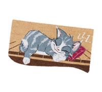 emmevi Felpudo de coco de 40 x 75 cm con parte trasera de goma antideslizante, alfombra de entrada, moderna, para puerta de gato