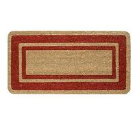 EmmeVi - Felpudo de coco grande, 60 x 120 cm, elegante, resistente, antideslizante, modelo: Coco con borde, 60 x 120 cm, burdeos