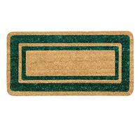 emmevi Felpudo de coco grande, 60 x 120 cm, elegante y resistente, entrada antideslizante, mod. coco borde, 60 x 120 cm, verde