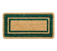emmevi Felpudo de coco natural para exterior de la puerta de entrada, antideslizante, alfombra rascadora, mod. Coco, borde, 40 x 80 cm, verde