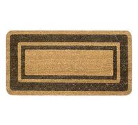 emmevi Felpudo de fibra de coco natural para puerta exterior, entrada trasera, antideslizante, modelo de borde de coco, 40 x 80 cm, color marrón