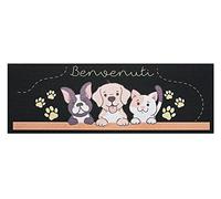 emmevi Felpudo de goma ecológica, entrada para puerta, 25 x 60 cm, alfombrilla para el suelo, antideslizante, dis_B