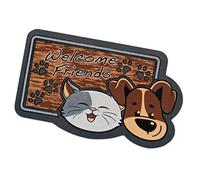 emmevi Felpudo moderno de goma para perros y gatos, 40 x 70 cm, parte trasera antideslizante, alfombra para la entrada de la casa, mod. Format 60 contorneado