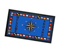 emmevi Felpudo rectangular goma 40 x 70 Rosa de los Vientos Antideslizante Alfombra Secador Entrada Casa Barco Mod. Formato 7