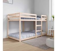 Emmtore Cama litera sin colchón literas Juveniles Madera Maciza de Pino 90x190 cm