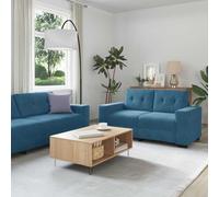 Emmtore Juego de Sofá 3 pcs Azul 221 x 80 x 80 cm Terciopelo