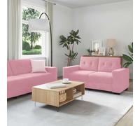 Emmtore Juego de Sofá 3 pcs Rosa 221 x 80 x 80 cm Terciopelo