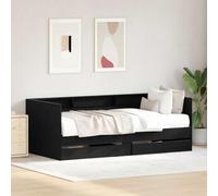 Emmtore Marco de diván con cajones con cabecera Roble Negro 90 x 190 cm