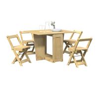 Emmtore Set Comedor Plegable Mariposa 5 pzas Corona Madera Pino marrón