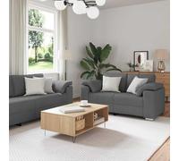 Emmtore Sofá 3 pcs Gris Oscuro 219 x 80 x 82 cm Tejido Mezcla de Lino