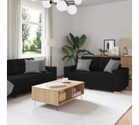 Emmtore Sofá 3 pcs Negro 221 x 80 x 80 cm Tejido Mezcla de Lino