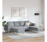 Emmtore Sofá de Sala 3 pcs Gris Claro Poliéster