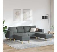 Emmtore Sofá de Sala 3 pcs Gris Oscuro Poliéster