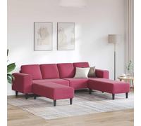 Emmtore Sofá de Sala 3 pcs Rojo Vino 250 x 188 x 76 cm