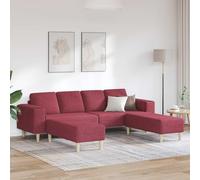 Emmtore Sofá de Sala 3 pcs Rojo Vino 250 x 188 x 76 cm Poliéster