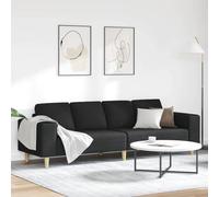 Emmtore Sofá de Sala Negro 250 x 77 x 76 cm Poliéster