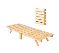 EMOOR Cama Estructura Plegable OSMOS 65 x 180 cm Madera Maciza de Pino (Earth-Natural), Fácil Montar Ahorra Espacio Guardable Tatami